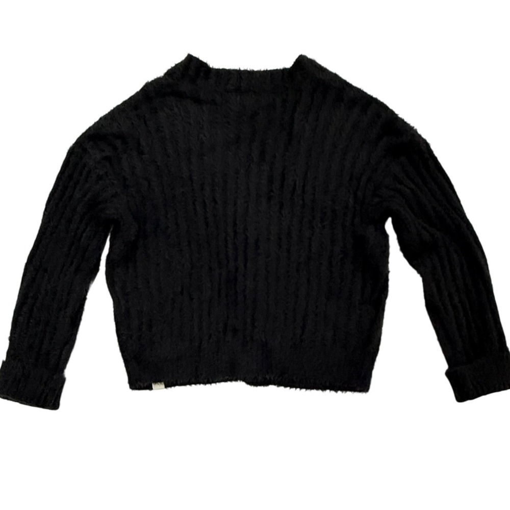 Abercrombie Kids Girls Black Fuzzy Eyelash Knit Cardigan Sweater Size 7/8 K53 - Picture 4 of 7